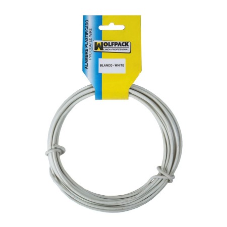 Alambre Plastificado (Rollo 15 Metros) Blanco N.º 16 / 2.7 mm.