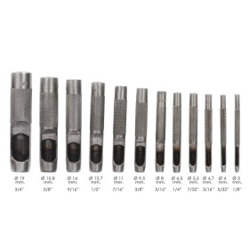 Juego Sacabocados Golpe 12 Piezas 3 a 19 mm