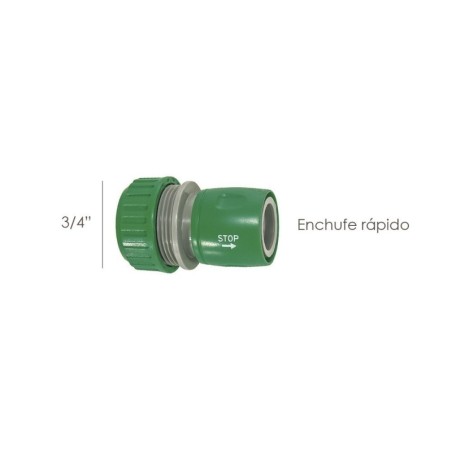 Conector Manguera Plástico 3/4 Con Stop Blíster