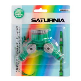Adaptador Manguera Plástico 3/4 - 1" Hembra con 2 tomas Blíster