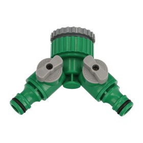 Adaptador Manguera Plástico 3/4 - 1" Hembra con 2 tomas Blíster