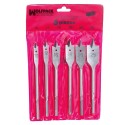 Juego Brocas Planas Madera 3 Puntas WOLFPACK 6 Piezas