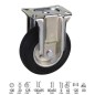 Rueda Industrial Goma Negra Fija 100 mm. Rueda Industrial Goma Negra Fija 100 mm.