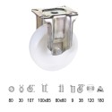 Rueda Industrial Nylon Placa Fija 80 mm.