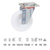 Rueda Industrial Nylon Placa 150 mm.