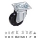 Rueda Domestica Poliamida Negra Placa 60 mm. Rueda Domestica Poliamida Negra Placa 60 mm.