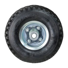 Rueda Carretilla Almacén / Sacos Neumática Llanta Galvanizada Eje Descentrado Diámetro 20 mm.