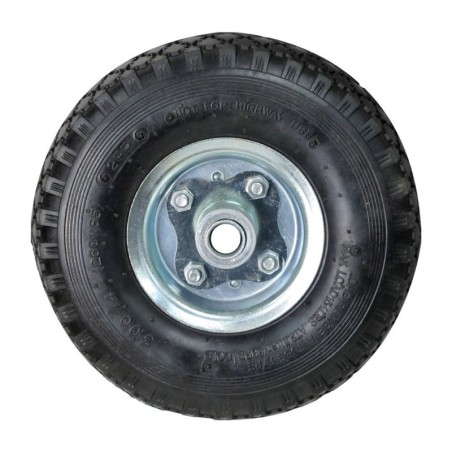 Rueda Carretilla Almacén / Sacos Neumática Llanta Galvanizada Eje Descentrado Diámetro 20 mm.