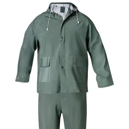 Traje de Agua Impermeable Verde PVC Talla 9-XXL