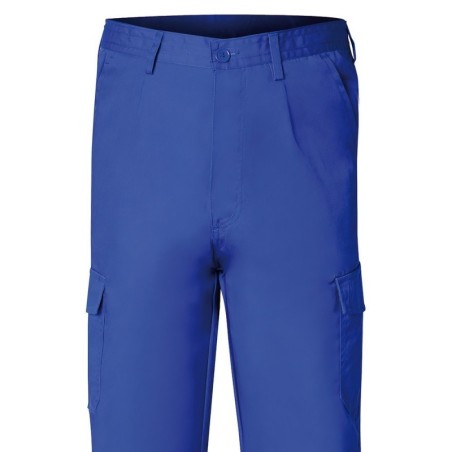 Pantalón De Trabajo Largo, Color Azul, Multibolsillos, Resistente, Talla 48