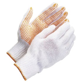 Guantes Algodón Puntos PVC Amarillos 10" (Par)