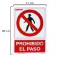 Cartel Prohibido El Paso 30x21 cm. Cartel Prohibido El Paso 30x21 cm.