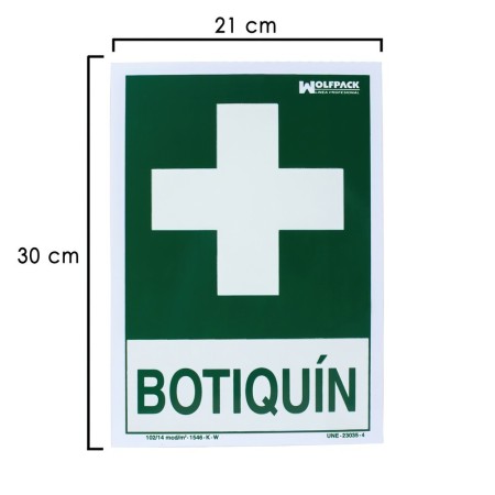 Cartel Botiquín 30x21 cm.