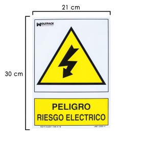 Cartel Peligro Eléctrico 30x21 cm.
