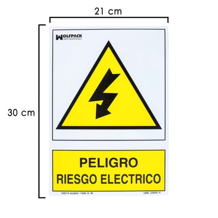 Cartel Peligro Eléctrico 30x21 cm.