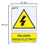 Cartel Peligro Eléctrico 30x21 cm.