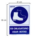 Cartel Obligatorio Uso De Botas 30x21 cm.