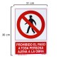 Cartel Prohibido Paso Persona Ajena Obra 30x21 cm. Cartel Prohibido Paso Persona Ajena Obra 30x21 cm.