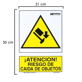 Cartel Riesgo Caída De Objetos 30x21 cm.