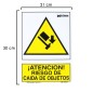 Cartel Riesgo Caída De Objetos 30x21 cm. Cartel Riesgo Caída De Objetos 30x21 cm.