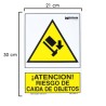 Cartel Riesgo Caída De Objetos 30x21 cm.