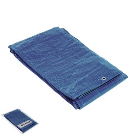 Lona Impermeable Reforzada 3 x4 metros (Aproximadamente) Con Ojetes Metálicos, Lona de protección Duradera, Color Azul.