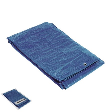 Lona Impermeable Reforzada 3 x4 metros (Aproximadamente) Con Ojetes Metálicos, Lona de protección Duradera, Color Azul.