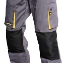 pantalones Largos De Trabajo, Multibolsillos, Resistentes, Rodilla Reforzada, Gris/Amarillo Talla 46/48 L (Slim Fit)