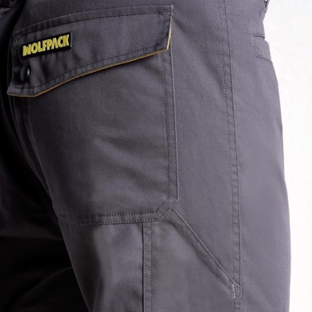 pantalones Cortos De Trabajo, Multibolsillos, Resistentes, Gris/Amarillo Talla 46/48 L