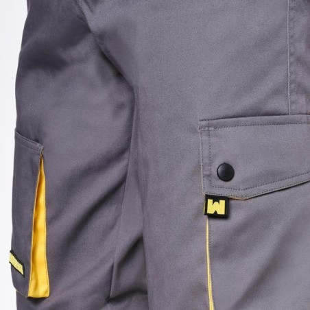 pantalones Cortos De Trabajo, Multibolsillos, Resistentes, Gris/Amarillo Talla 50/52 XL