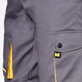 pantalones Cortos De Trabajo, Multibolsillos, Resistentes, Gris/Amarillo Talla 54/56 XXL