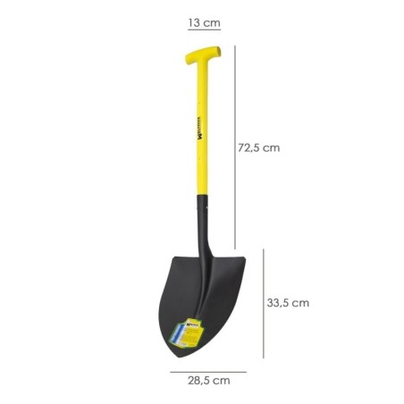 Pala en punta con mango en fibra de vidrio muleta nº3