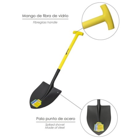 Pala en punta con mango en fibra de vidrio muleta nº3