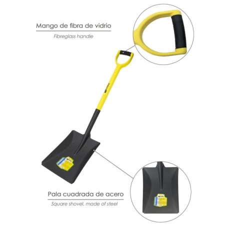 Pala cuadrada con mango de fibra anilla nº 3