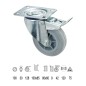 Rueda Industrial Goma Gris Placa con freno 100 mm. Rueda Industrial Goma Gris Placa con freno 100 mm.