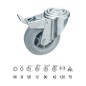 Rueda Industrial Goma Gris Pasante con freno100 mm. Rueda Industrial Goma Gris Pasante con freno100 mm.