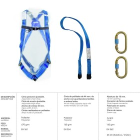 Arnés Anticaídas Kit Seguridad N.º 1 (4 piezas) EN361