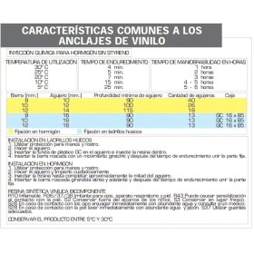Anclaje Químico Vinilo 300 ml.