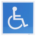 Cartel Minusválidos Azul blanco 21x21 cm.
