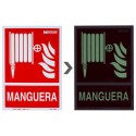 Cartel / Señal Fluorescente Manguera 30x21 cm.