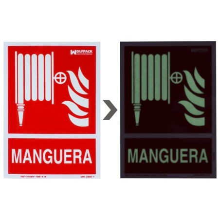 Cartel / Señal Fluorescente Manguera 30x21 cm.