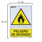 Cartel Peligro De Incendio 30x21 cm. Cartel Peligro De Incendio 30x21 cm.