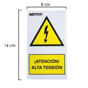 Cartel Adhesivo Alta Tensión 140x80 cm.