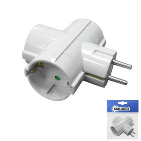 Adaptador / Ladrón Triple Schuko 16 A. 250 V.