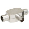 Distribuidor TV Blindado Metal 1 Macho + 2 Hembra
