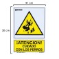 Cartel Cuidado Con Los Perros 30x21 cm. Cartel Cuidado Con Los Perros 30x21 cm.