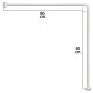 Barra Para Cortina Ducha Universal Aluminio Blanco 80x80 cm.