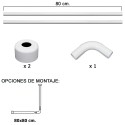Barra Para Cortina Ducha Universal Aluminio Blanco 80x80 cm.