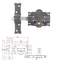 Cerrojo B-1 llave y pulsador pasador de 161mm cilindro redondo de 50mm