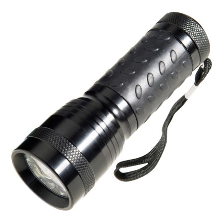 Linterna LED De Mano De Aluminio A Pilas (3 AAA) 55 Lúmenes 14 Leds Mango Engomado